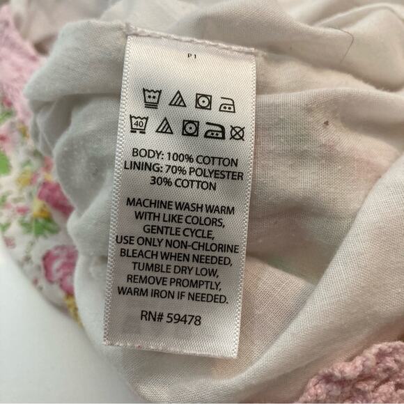 Maggie and Zoe Easter Spring Floral Pink Lace Green Yellow Flowers Dress - Picture 10 of 10